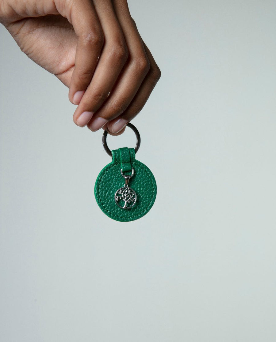 Steel Ring With Green Leather: 7 Cm Lady Fashion