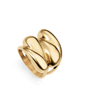 Anillo Acero Ip Dorado Sra Fashion