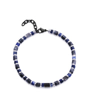 Steel Bracelet And Ip Black With Natural Stones: