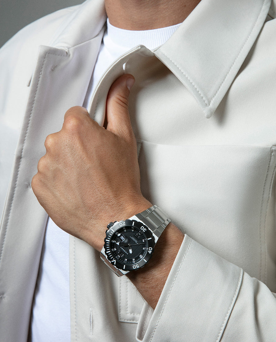 Reloj Acero Ip Gris Brazalete Sr Va