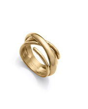 Anillo Acero Ip Dorado Abierto Sra Fashion