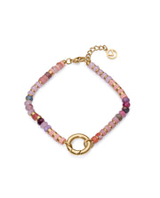 Steel Bracelet Ip Gold With Coloured Stones: Leng