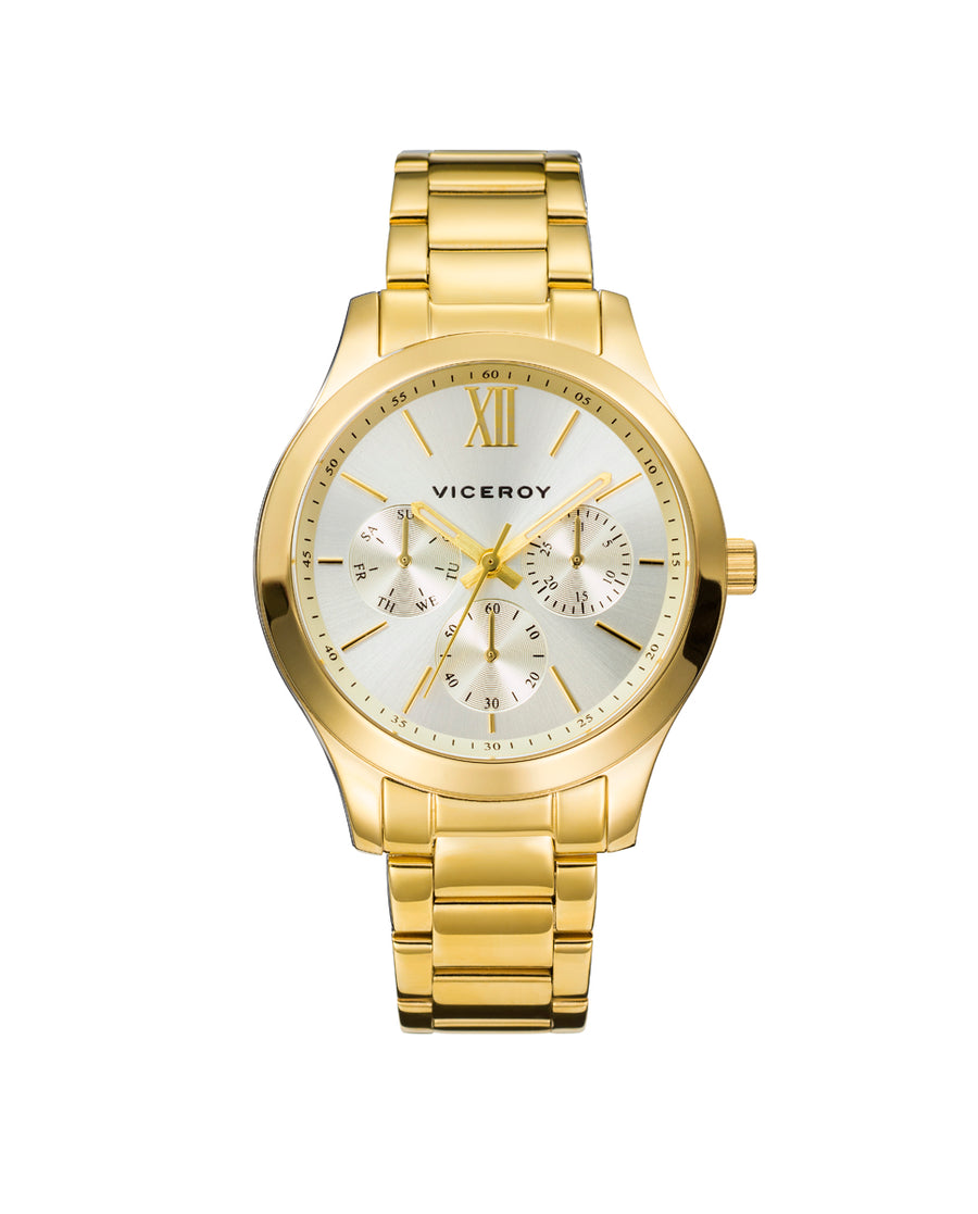 Multifunción Acero Ip Dorado Brazalete Sra Va