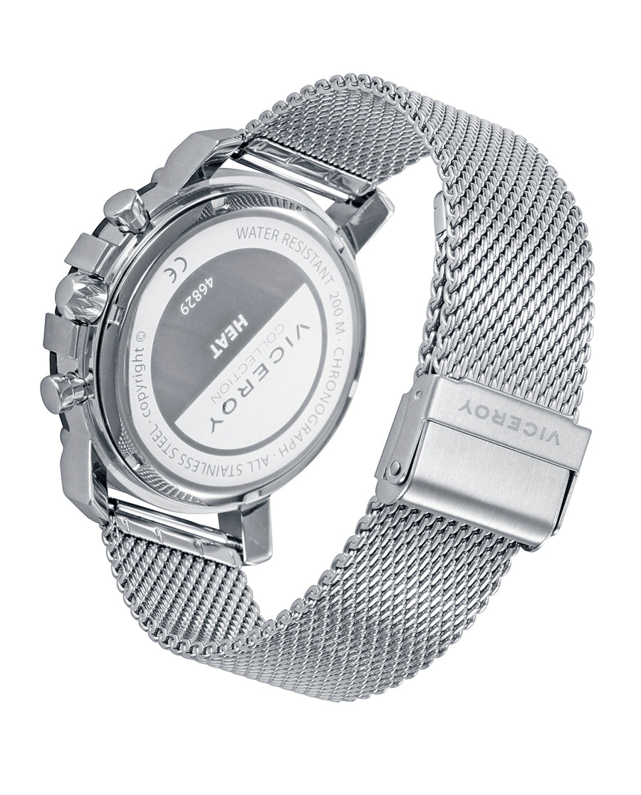 Crono Acero Ip Azul  Y Negro Brazalete Sr Va