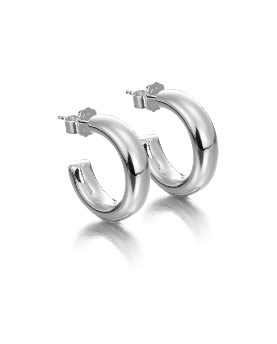 Grandes boucles d'oreilles créoles en argent sterling épais Mrs. Jwl