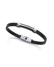 Puls Acero Ip Negro Piel Negra Sr Fashion