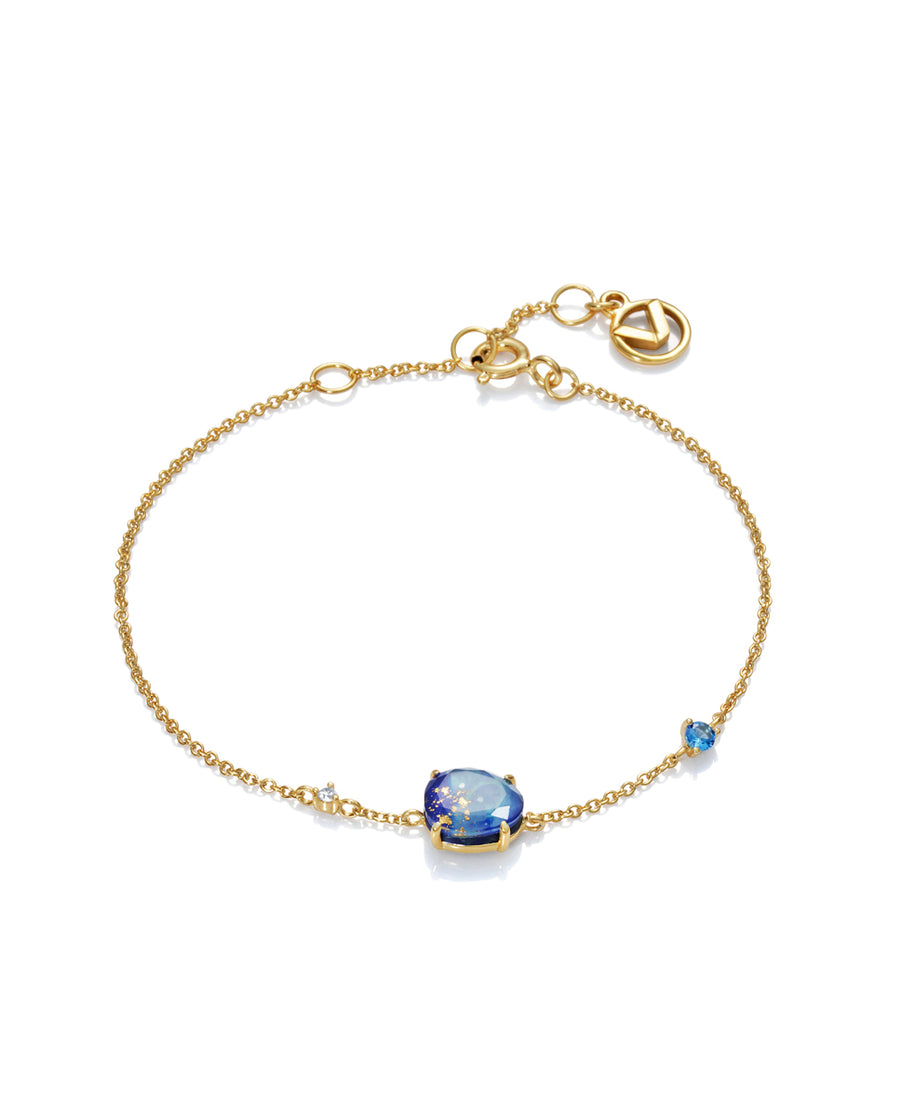 Sterling Silver Bracelet With Blue Stone Lady Fas