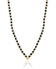Collier Acier Doré Ip Et Pierre Nat Sra Fn