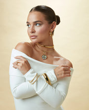 Anillo Acero Ip Dorado Tubogas Sra Fashion