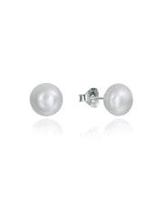 Sterling Silver Earrings Single Pearl 9mm W Jewels