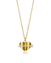 Coll Plata De Ley Dorado Flecha Corazon Sra Fn