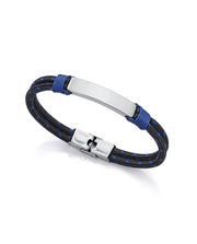 Puls De Acero Y Cordón Azul, Negro Sr Fn