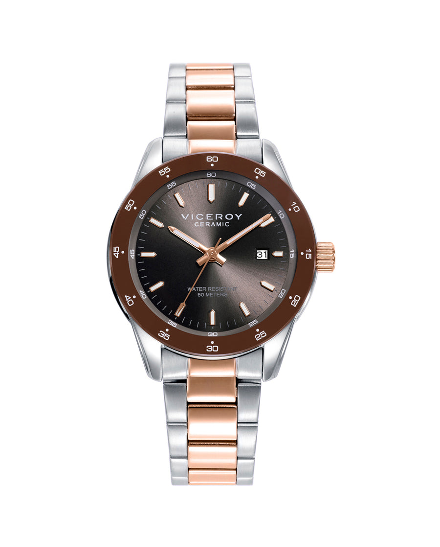 Montre Acier Ip Rose et Bracelet Céramique Mrs Va