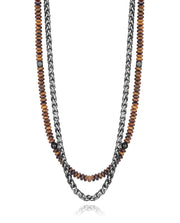 Collar Acero Ip Y Piedras Naturales Sr Fn