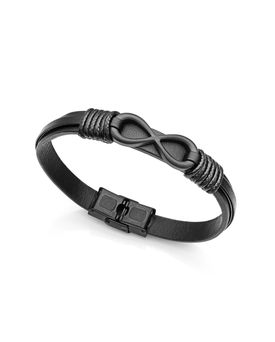 Puls Acero Ip Negro Piel Cordón Negro Sr Fn