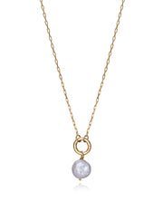 Sterling Silver Necklace With Gold Plating And Pe