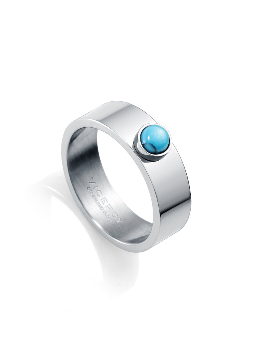 Anillo De Acero Y Piedra Sra Fashion