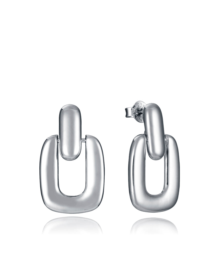 Sterling Silver Earrings With Rhodium Plating: Le