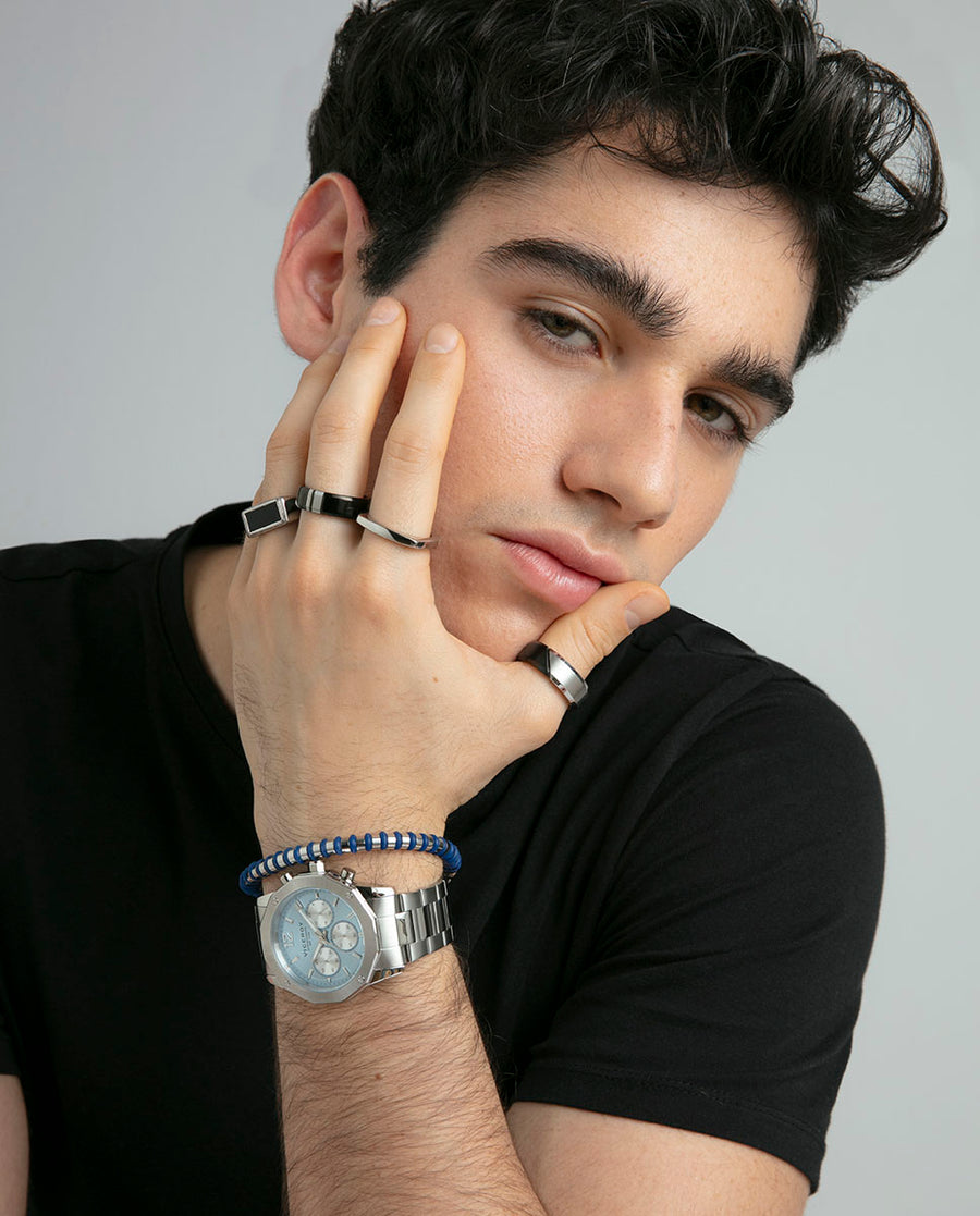Steel Ring And Ip Black: Size 20 Man Fashion