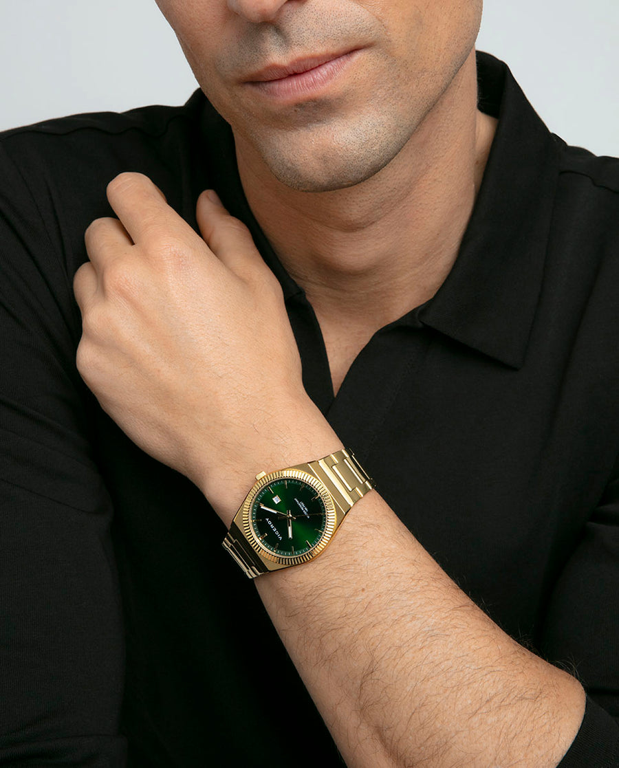Reloj Acero Ip Dorado Brazalete Sr Va