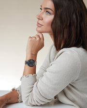 Reloj Acero Ip Gris Y Rosa Brazalete Sra Va