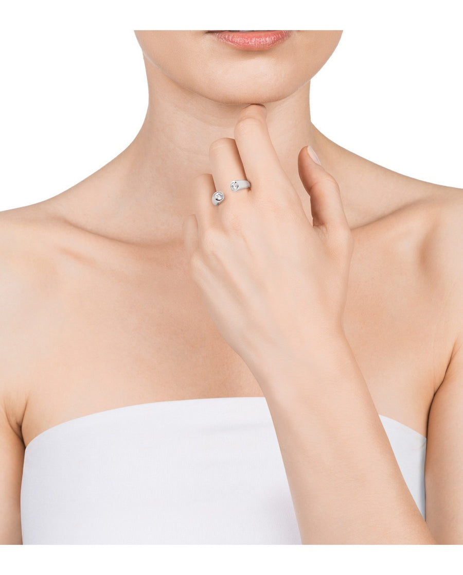 Sterling Silver Ring With 2cz Lady Jewels