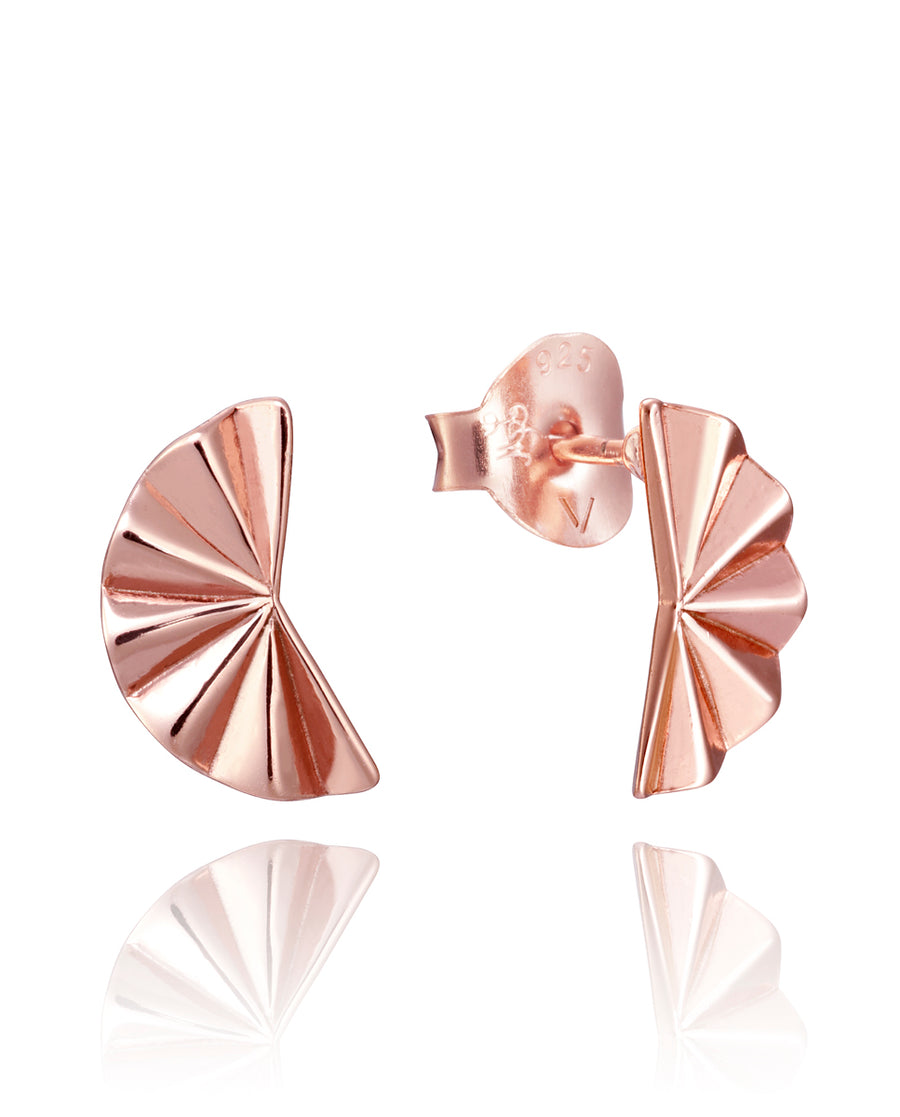 Sterling Silver Earring Fan Design Lady Jewels