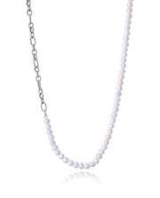 Collier Acier et Perles Nat Sr Fashion