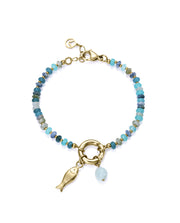 Steel Bracelet In Ip Gold With Natural Stones: Le