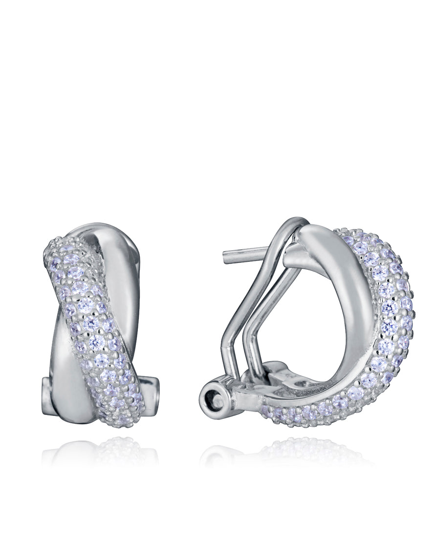 Sterling Silver Earrings With Rhodium Plating And