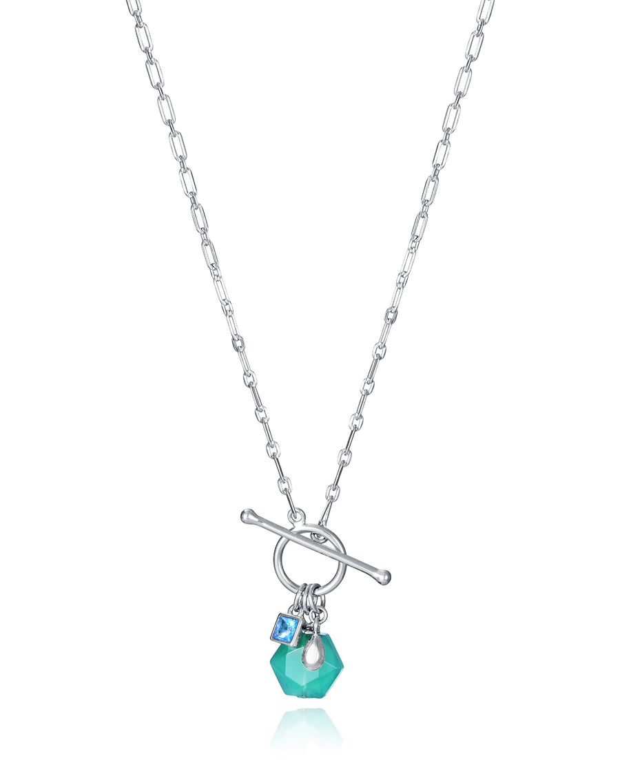 Collar Plata De Ley Baño Rodio Piedras Nat Sra Jwls