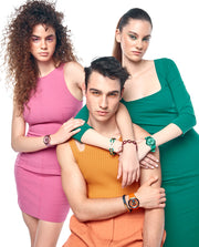Puls Acero, Alum Naranja Y Piel Azul Sr Fn