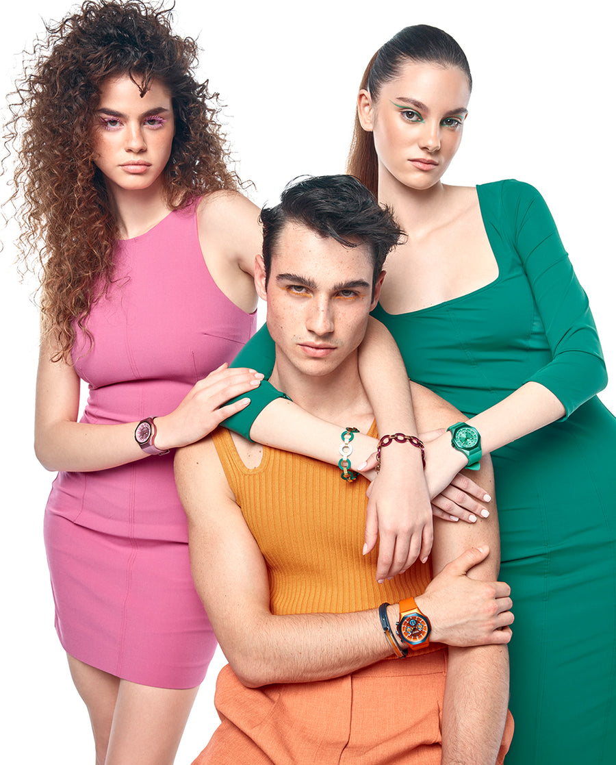 Puls Acero, Alum Naranja Y Piel Azul Sr Fn