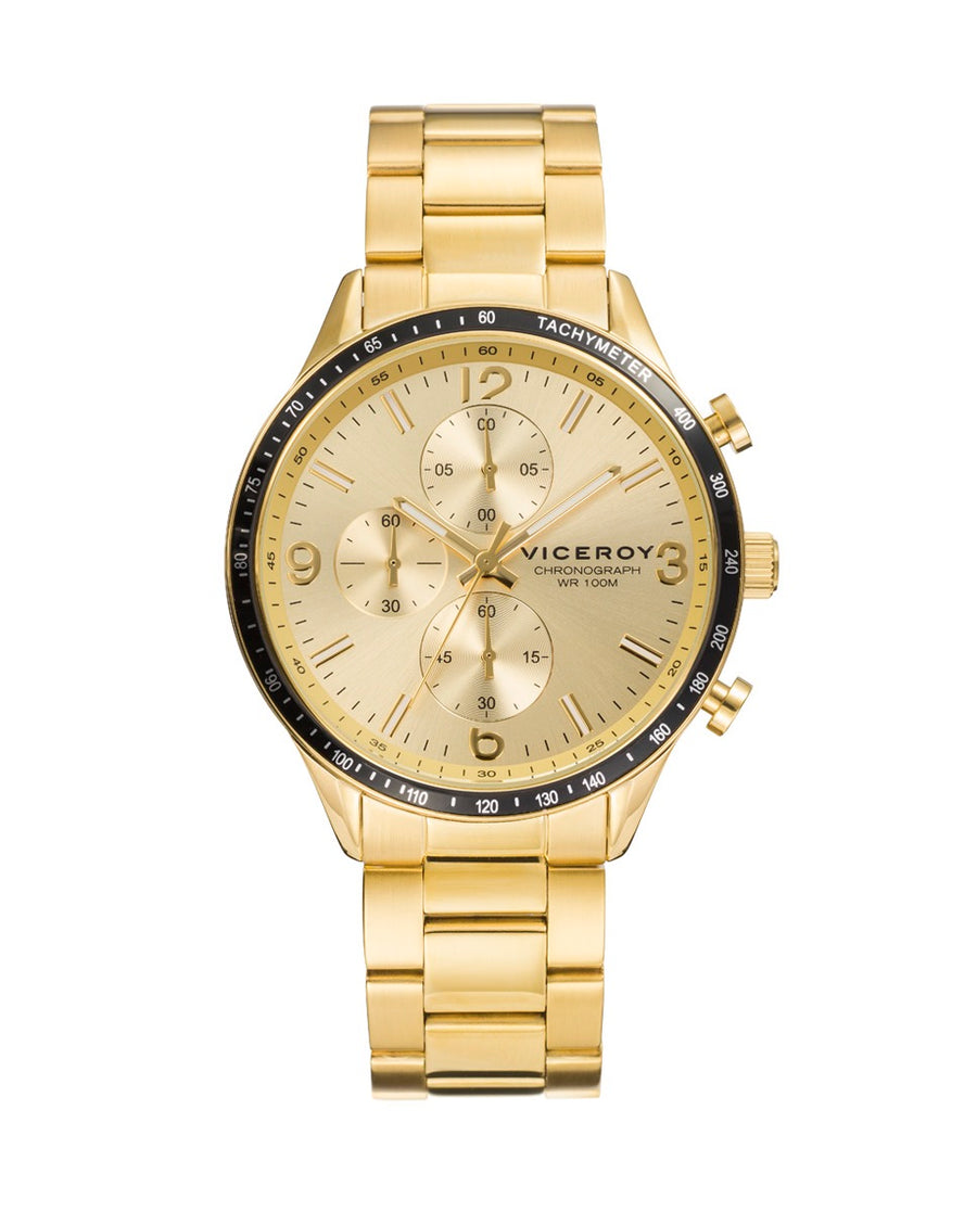 Bracelet Chrono Sr Va Acier Ip Doré