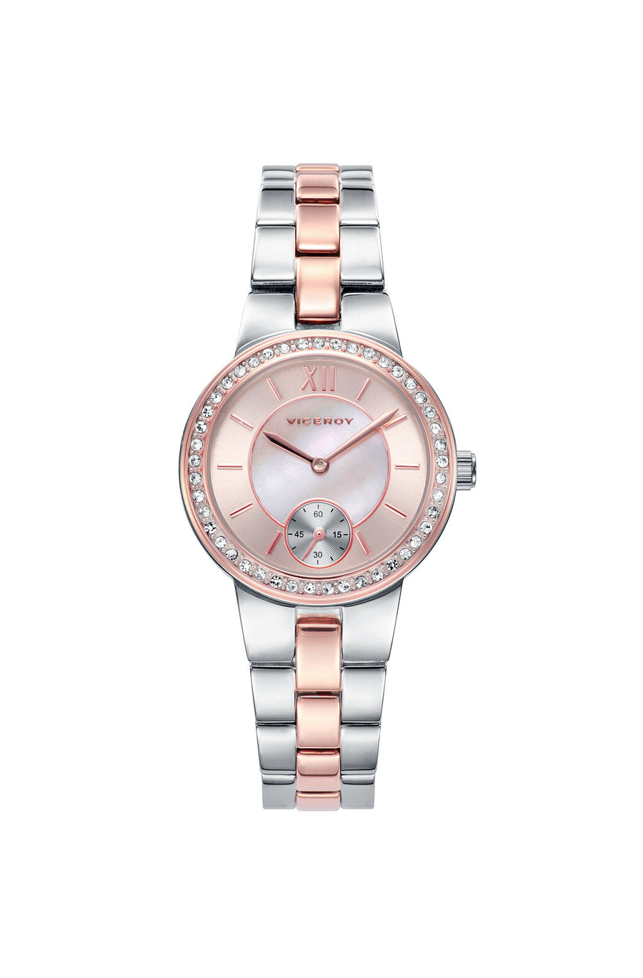 Reloj Acero Y Ip Oro Rosa Brazalete Sra Chic Va