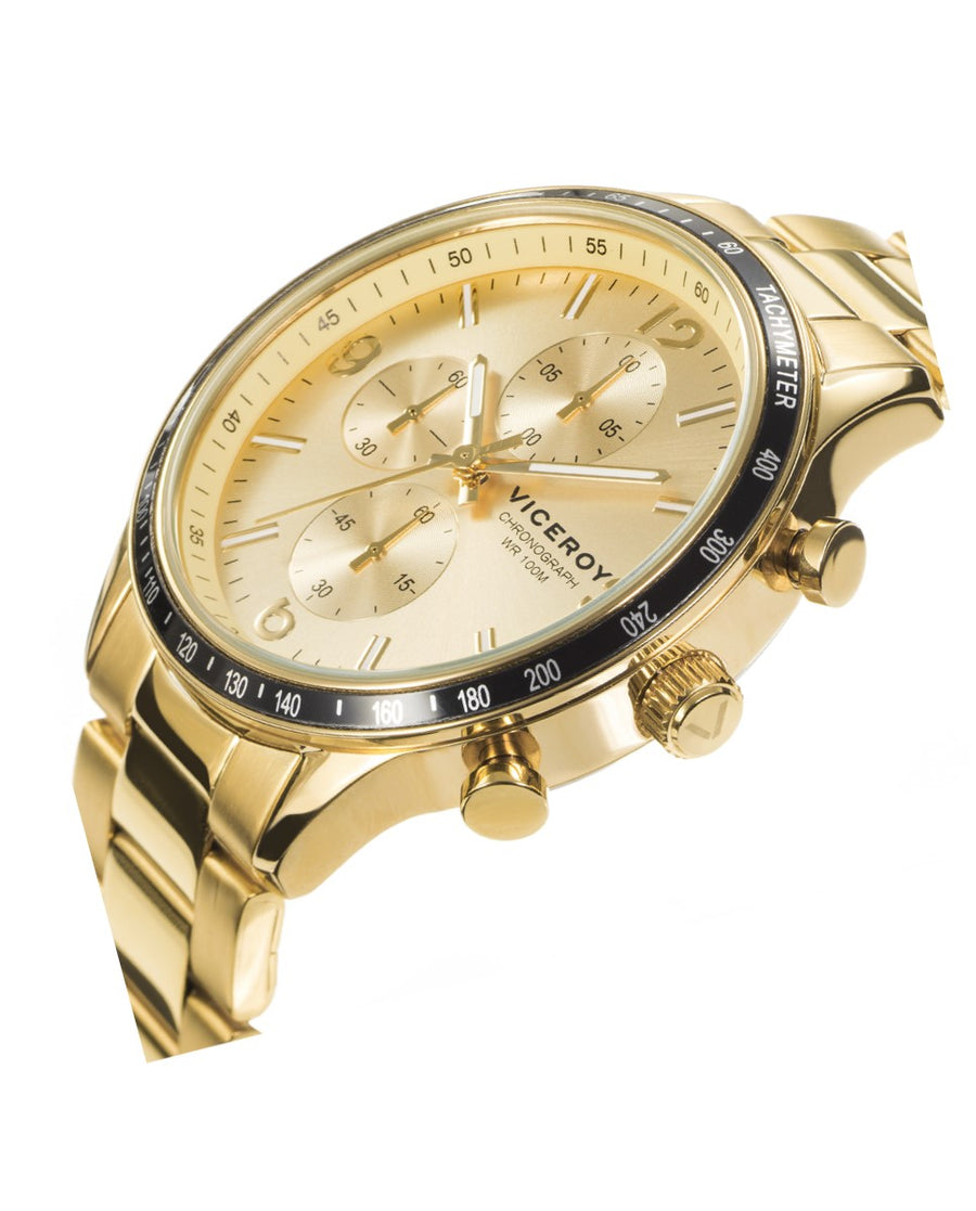 Bracelet Chrono Sr Va Acier Ip Doré