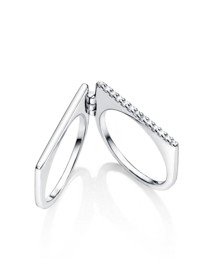 Anillo Plata De Ley Doble Con Cz Sra Jewels