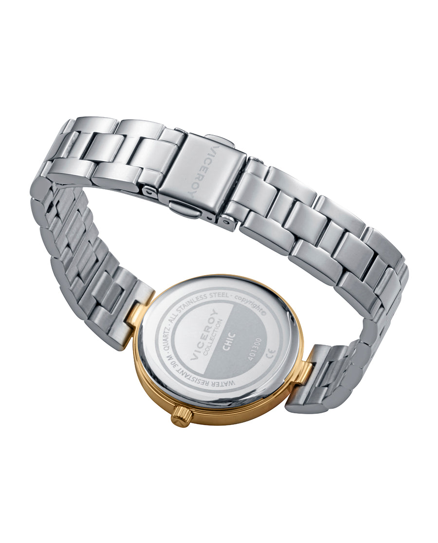 Reloj Acero Ip Dorado Brazalete Sra Va