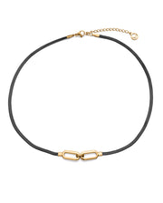 Collar Acero Ip Negro Y Dorado Sra Fashion