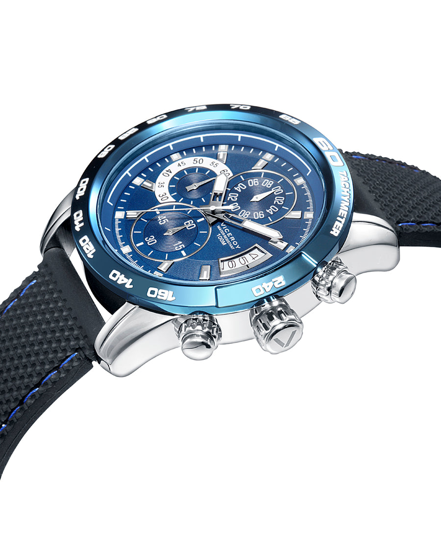 Crono Acero Ip Azul Correa Sr Va