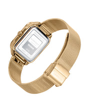 Reloj Acero Ip Dorado Brazalete Sra Va