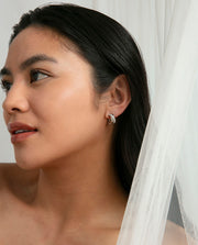 Sterling Silver Earrings With Rhodium Plating And
