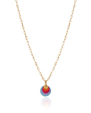 Steel Necklace Ip Gold And Coloured Resin Discs:
