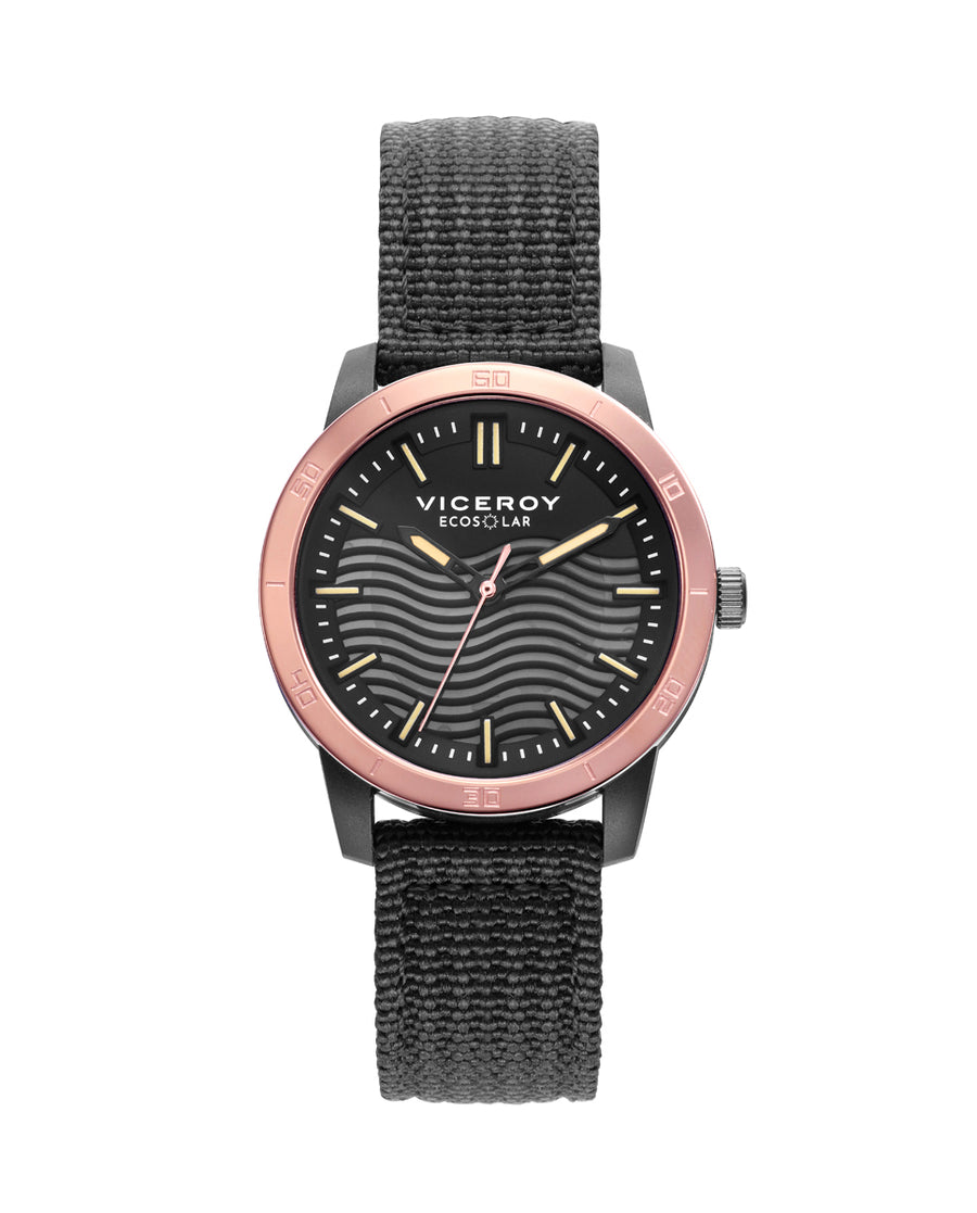Reloj Plastico Reciclado Negro Ip Solar Correa Sra Va