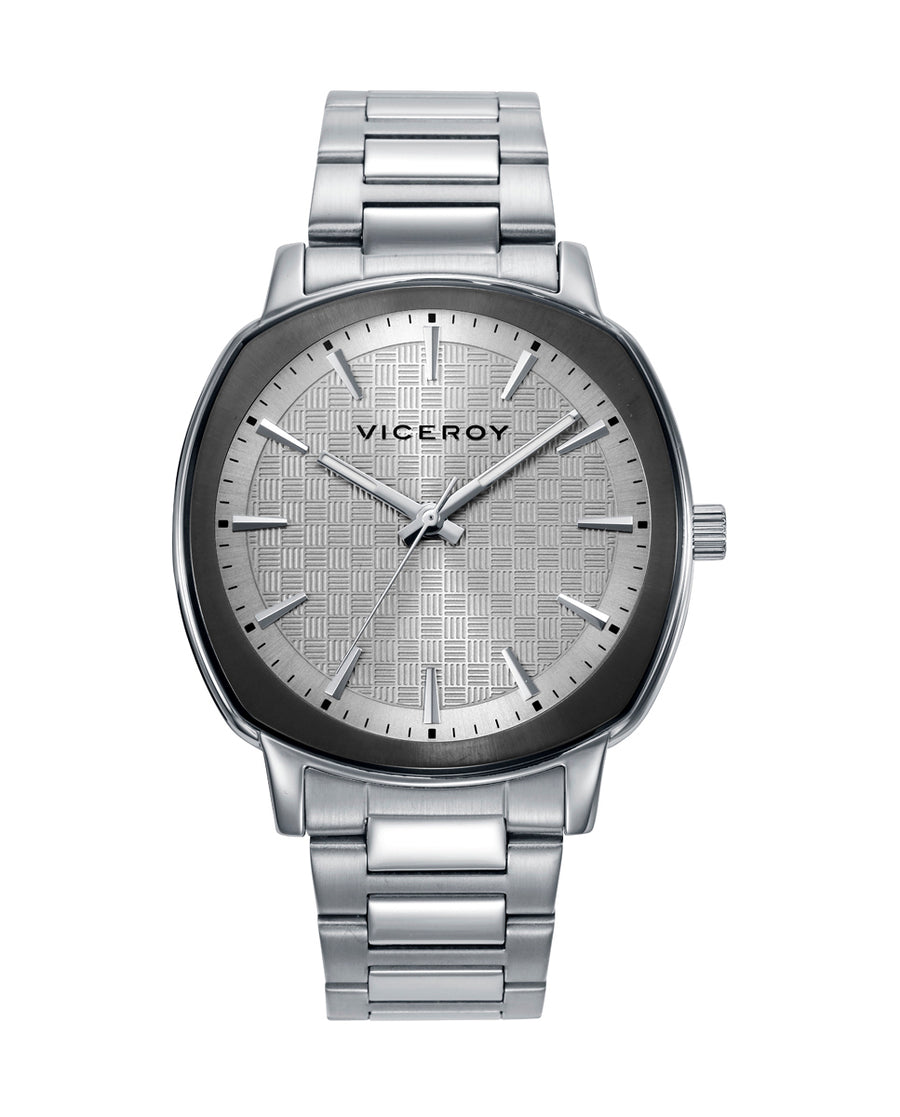 Reloj Acero Ip Negro Brazalete Sr Va