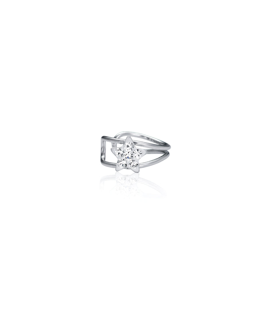 Sterling Silver Earcuff Earrings With Cz Lady Jew