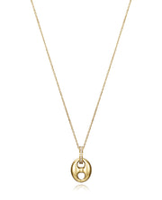 Steel Necklace Ip Gold With White Cz And Pending