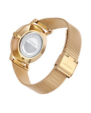 Reloj Acero Ip Dorado Brazalete Sra Va