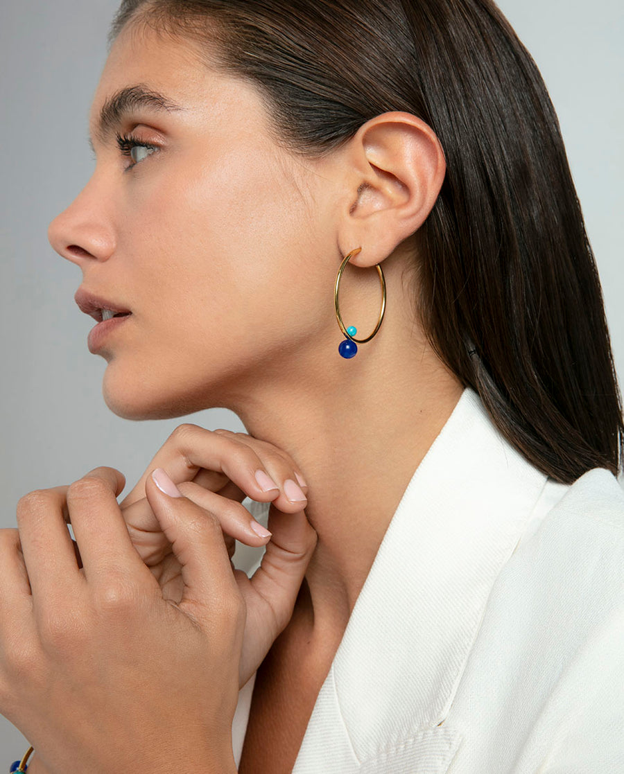 Pend Acero Ip Dorado Piedras Sra Fashion