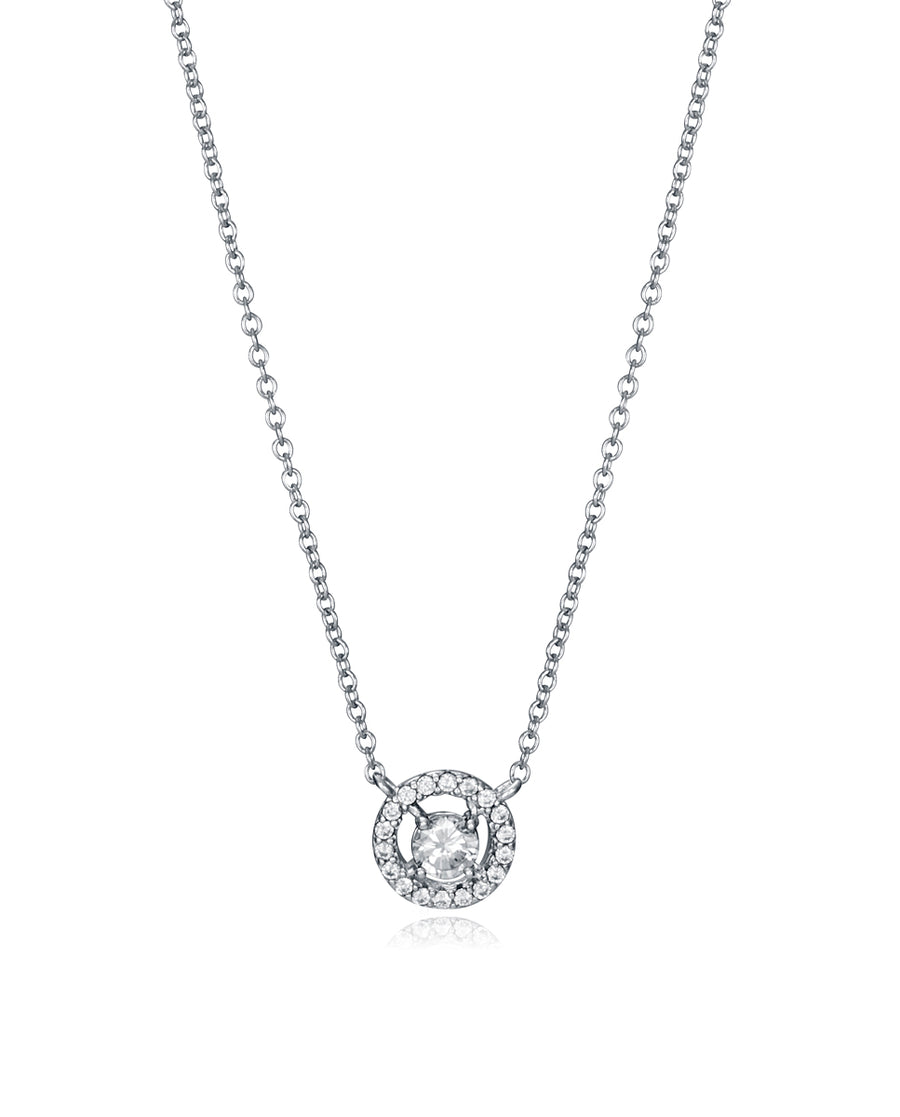 Collier disque de cirque en argent sterling. Mme Jwls